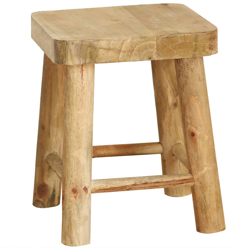 Robuster Hocker aus Massivholz Brehn