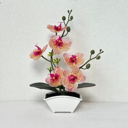 Realistische Dekorative Orchideen Pflanzenanordnung