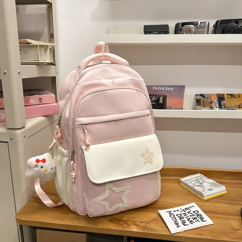 Niedlicher lässiger Schulrucksack mit Sternenverzierungen