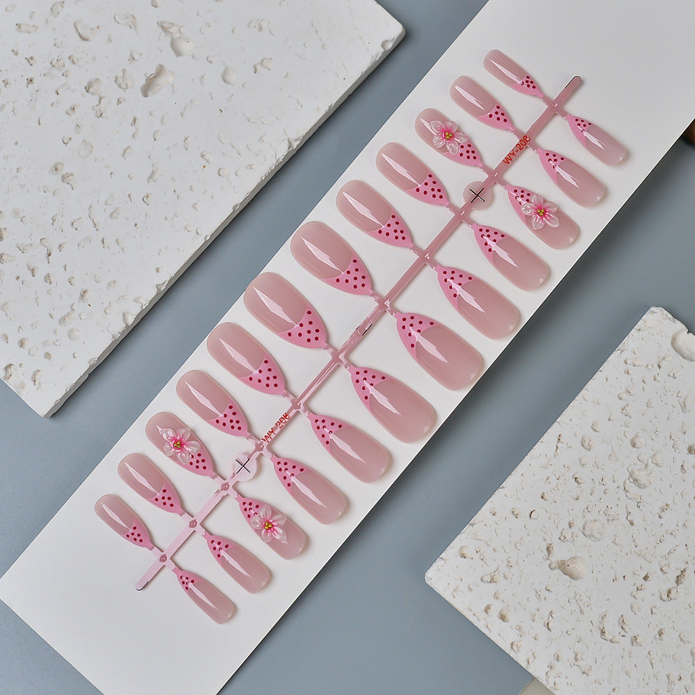 Künstlerisches Floral-Akzent Press-On Nail Set Brehn 1787294359