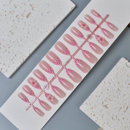 Künstlerisches Floral-Akzent Press-On Nail Set Brehn 1787294359