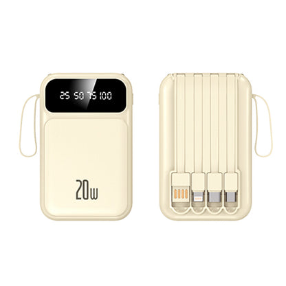 Powerbank mit Integrierten Kabeln und LED-Anzeige Brehn