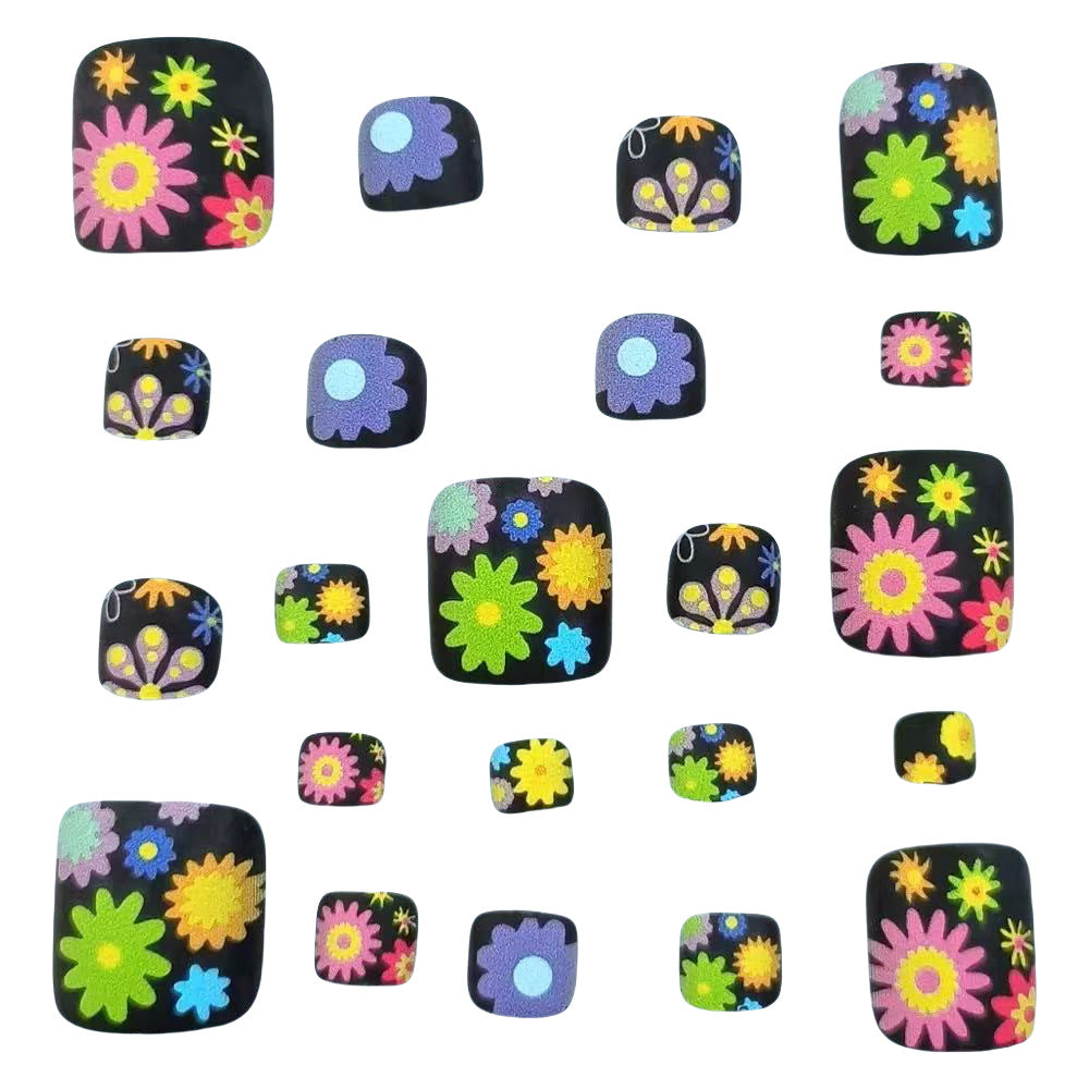 Fußnagelkunst-Set mit bunten Blumendesigns Brehn