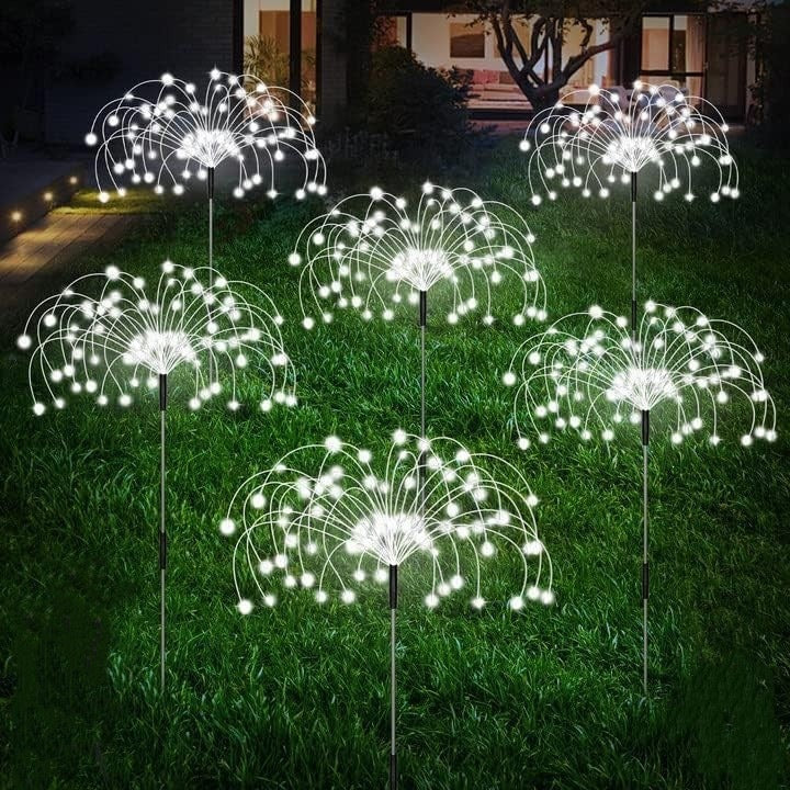 Solarbetriebene Faseroptik Löwenzahn Gartenstecklichter Mit wasserdichtem LED Feuerwerks Effekt Brehn