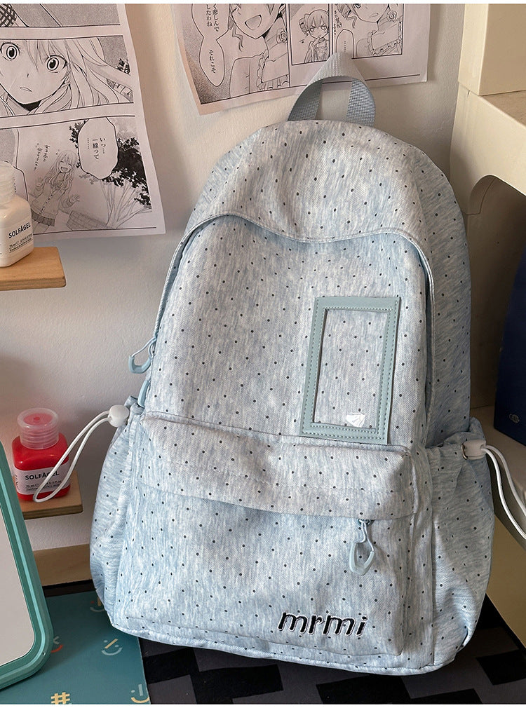 Lässiger Mehrfach-Taschen Schultasche mit transparentem Panel