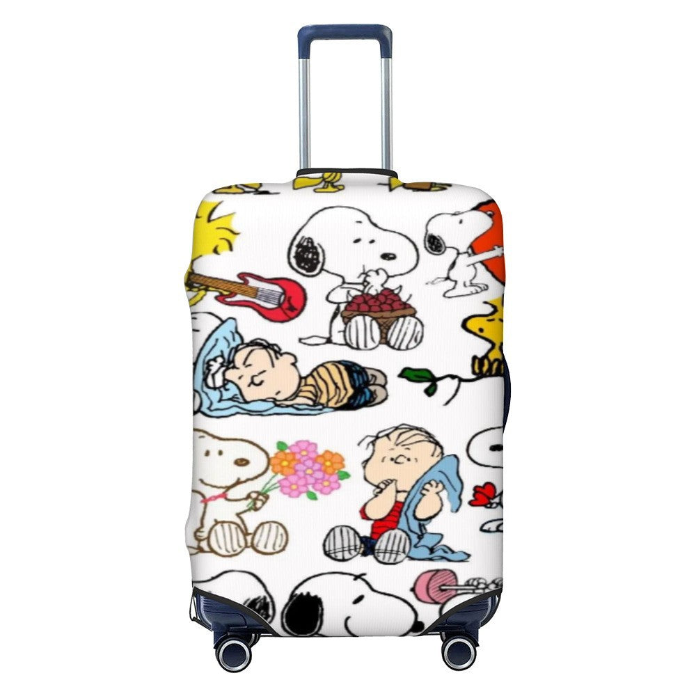 Unisex nan elastische Kofferhülle mit Snoopy Comicmotiv, dehnbarer Schutzbezug für Trolley mit vier Rollen Brehn
