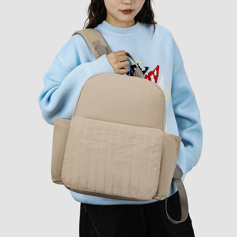 Minimalist Gep quilteter Rucksack Brehn