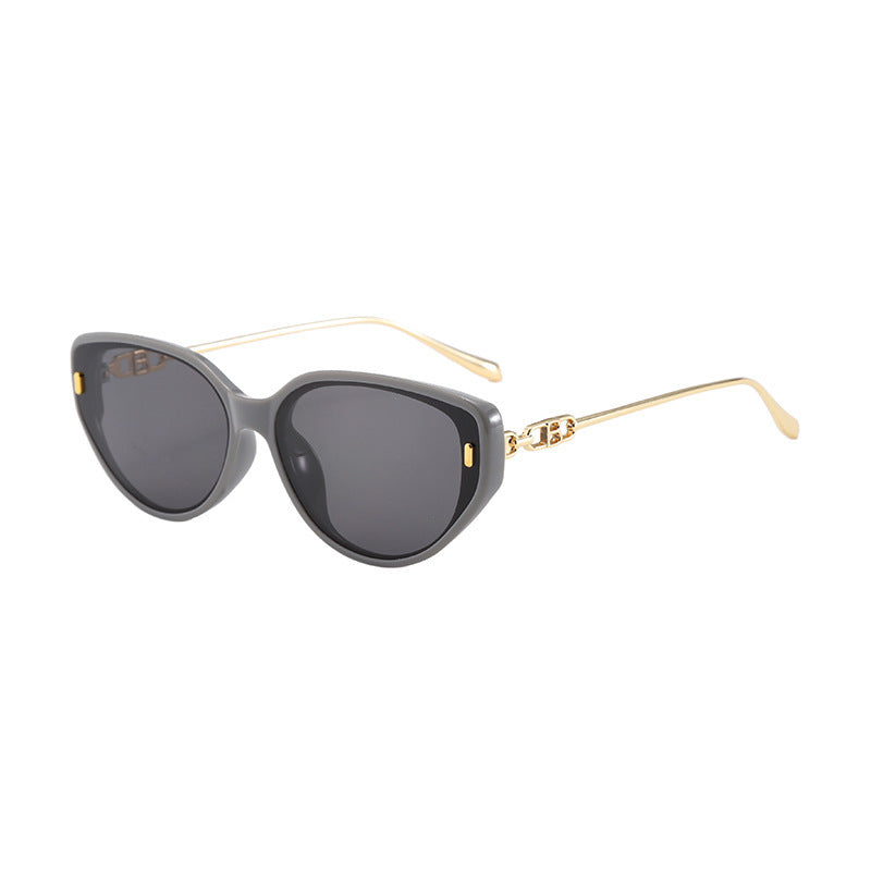 Damen Designer-Sonnenbrille mit filigranem Metallrahmen und außergewöhnlichem Cat-Eye-Design Brehn