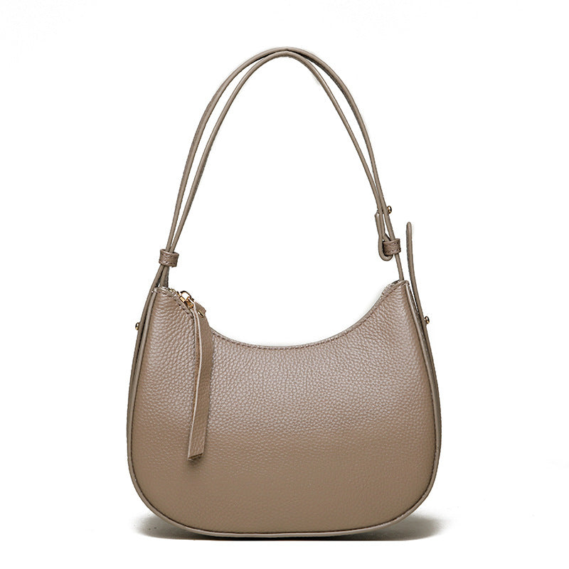 Stylische genarbte Leder-Hobo-Tasche Brehn