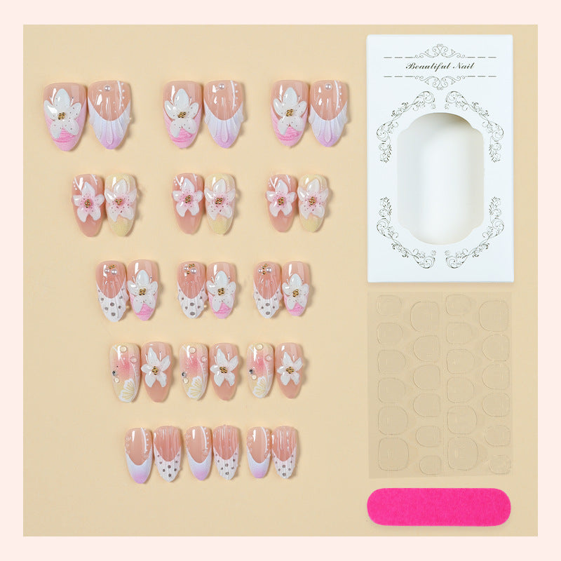 Dekoratives Blumen Press-On Nails Kunst Set Brehn