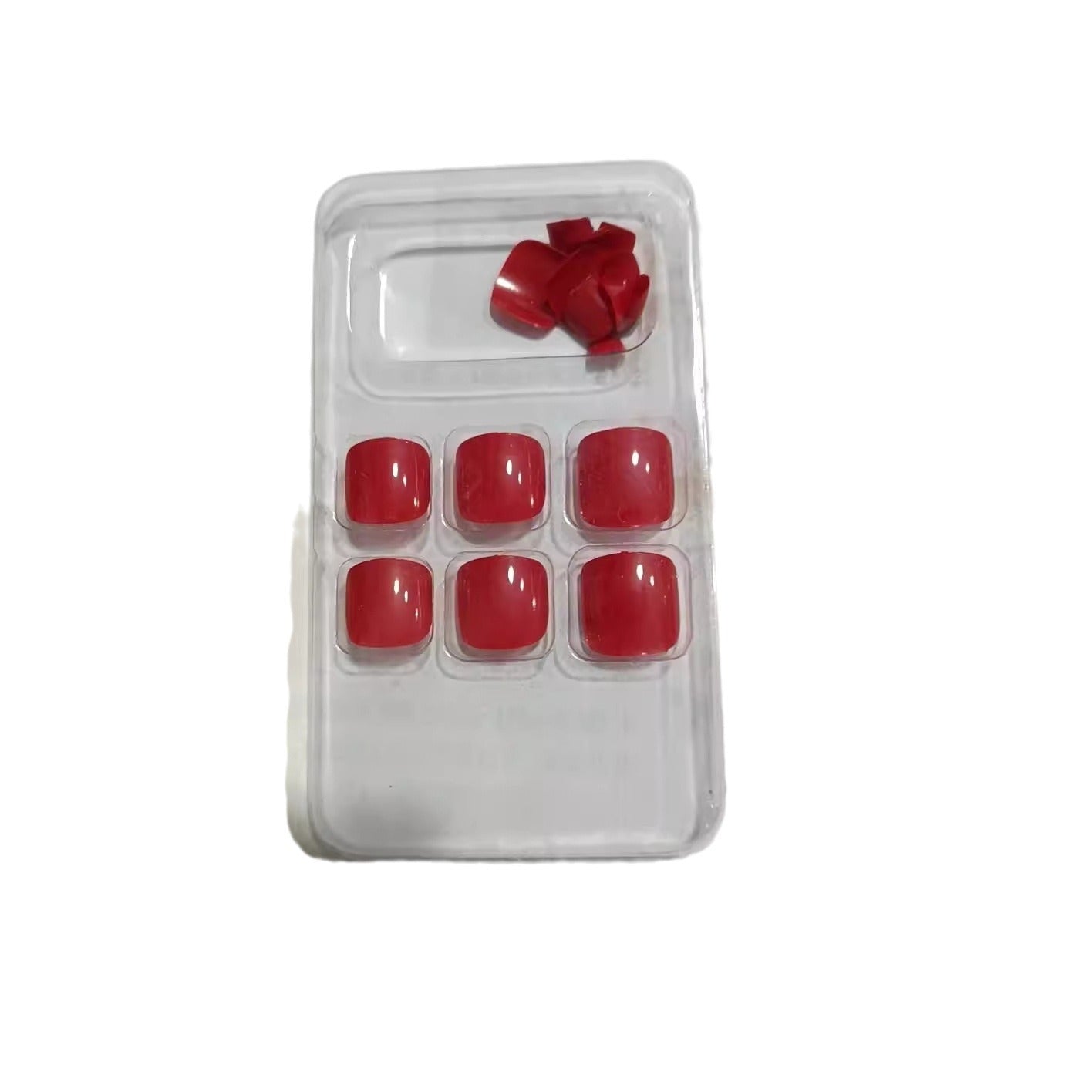 Premium Glatte Quadrat Press-On Nagelset Brehn