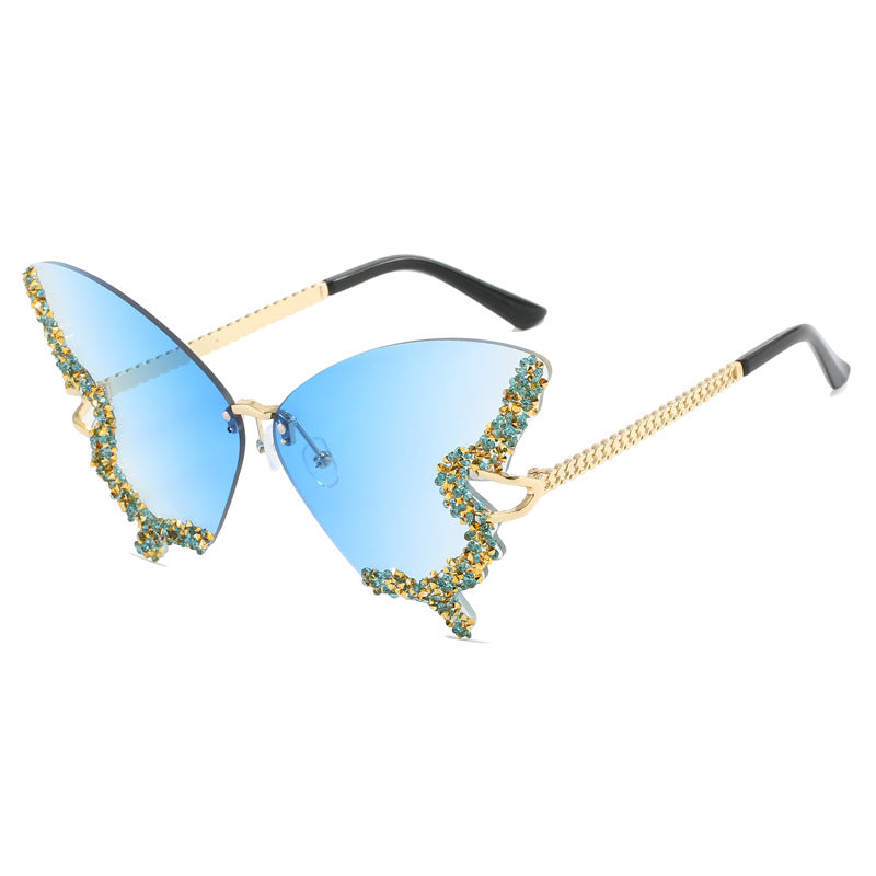 Damen extravagante Cats Eye Sonnenbrille mit funkelnden Akzenten Brehn