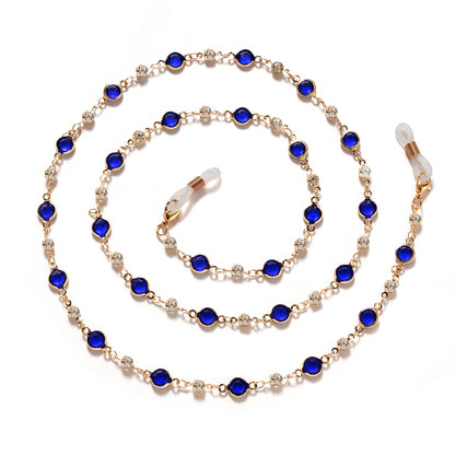 Elegante Strass- und Edelsteinkette für Brillen Brehn