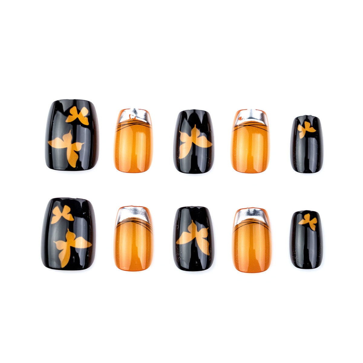 Elegante Schmetterling-inspirierte Press-on-Nagelkollektion