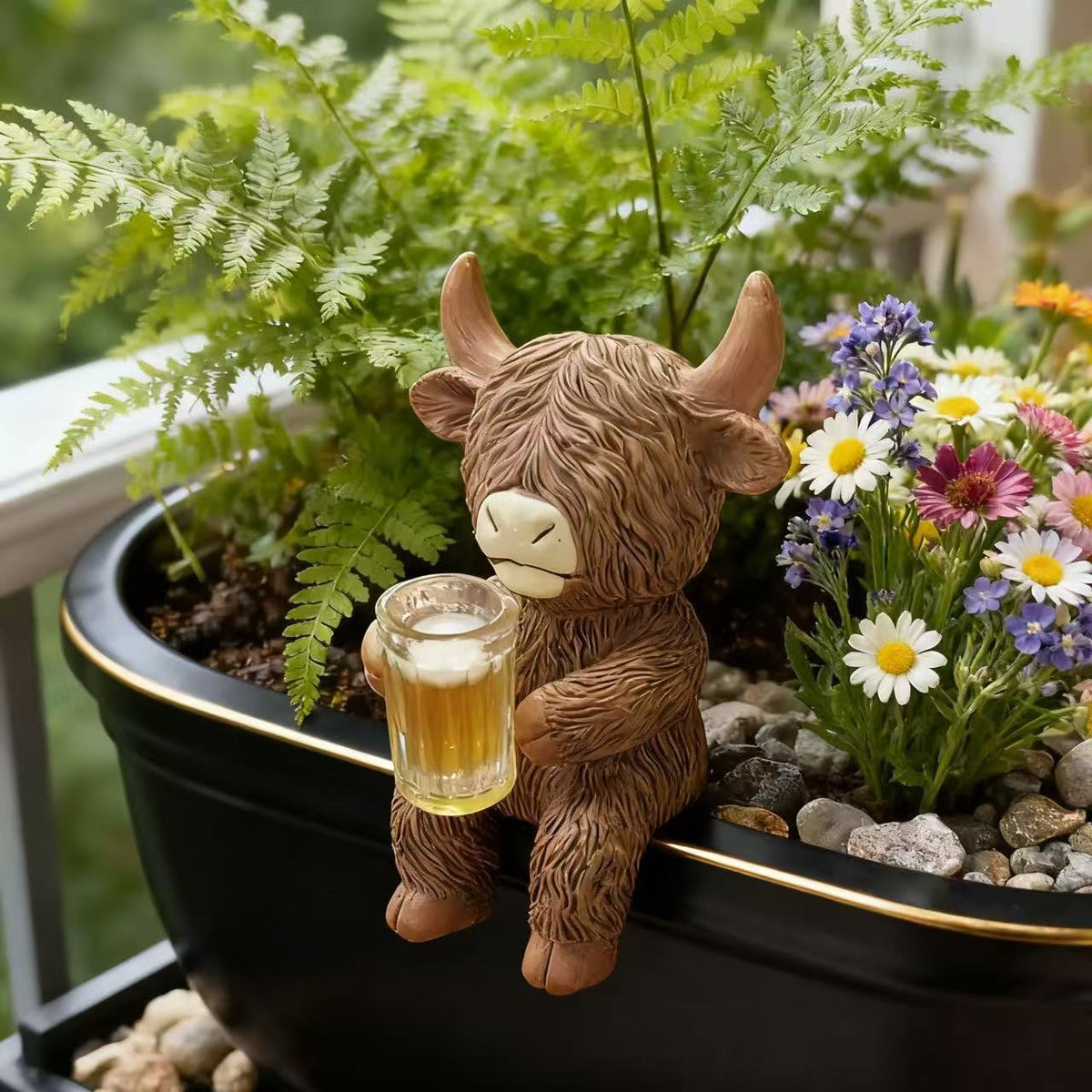 Dekorative Highland-Rind Figur Brehn