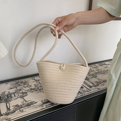 Woven Pearl Akzent Handtasche