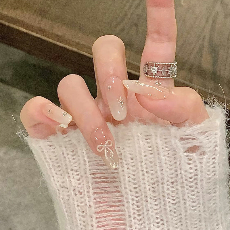 Glitzerndes Langdruck-Fingernagel-Kunstset Brehn