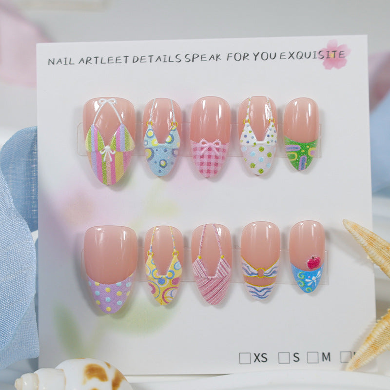 Kunstnagelset mit sommerlichen Bikini-Motiven Brehn