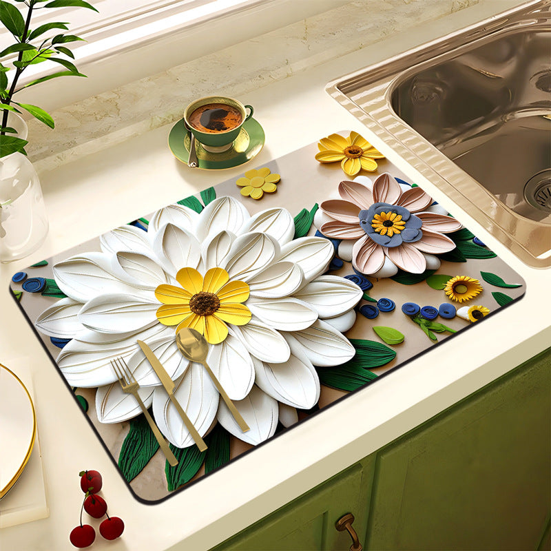 Blumenmuster Anti-Rutsch Küchenmatte