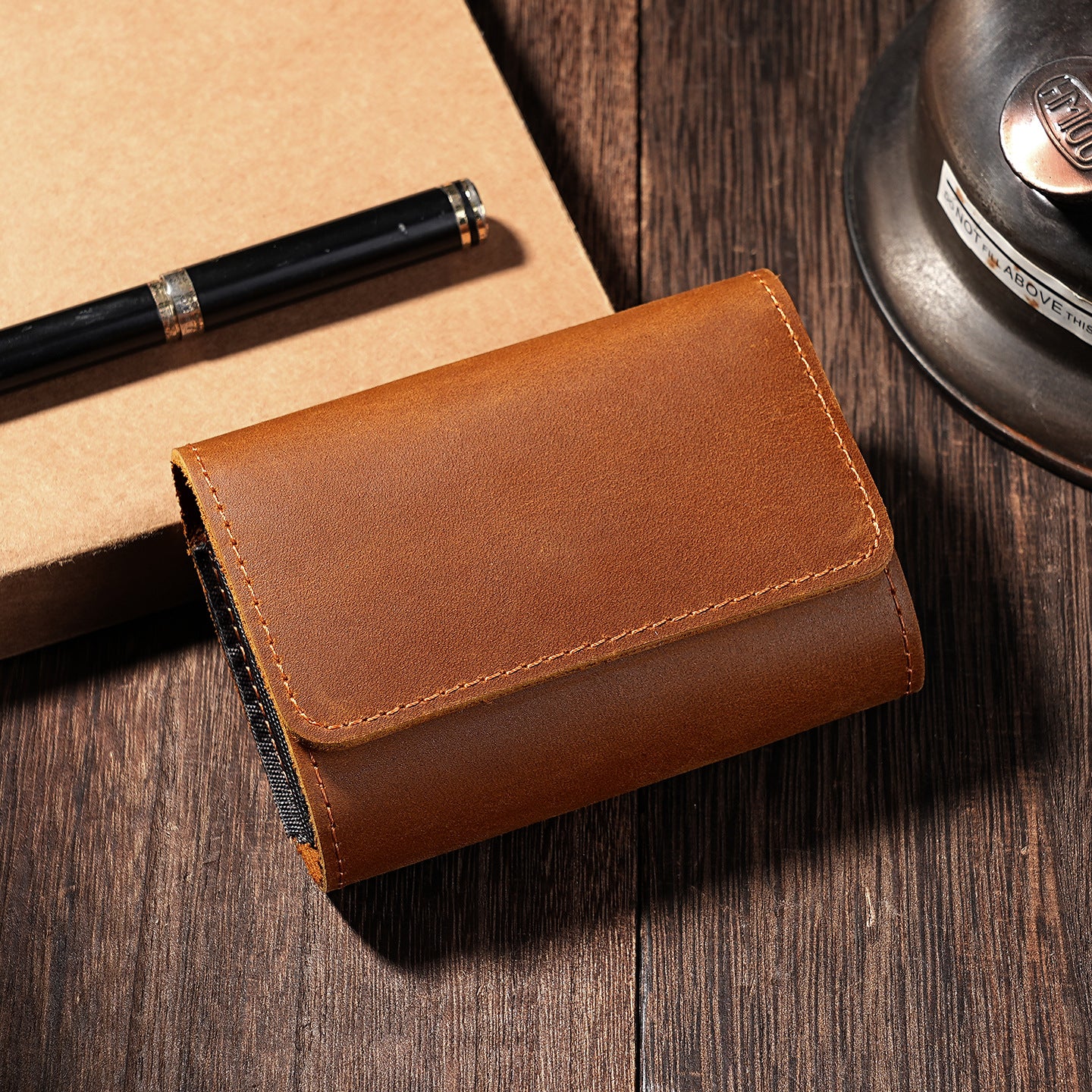 Klassische Lederfach Brieftasche