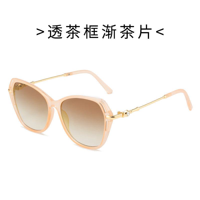 Damen modische Cat-Eye Sonnenbrille mit elegantem Metallrahmen Brehn