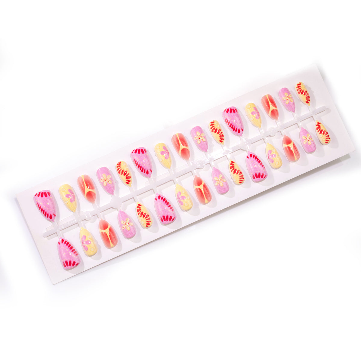 Künstlerisches Kreatives Floral Press-On Nail Art Set Brehn