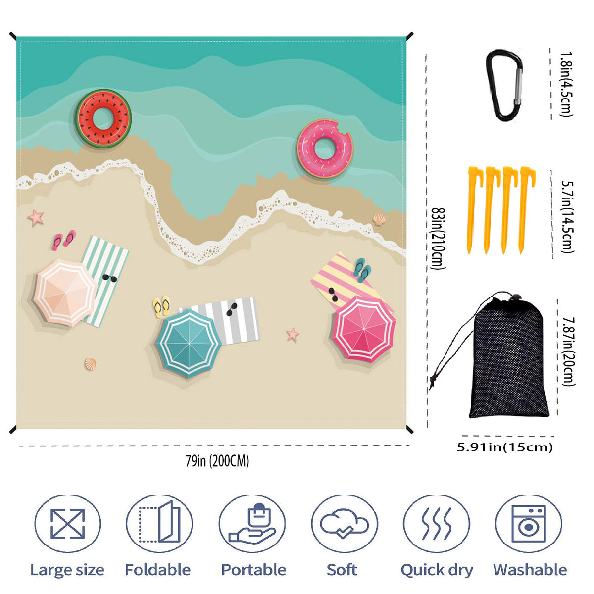 Große tragbare Strandmatte Brehn