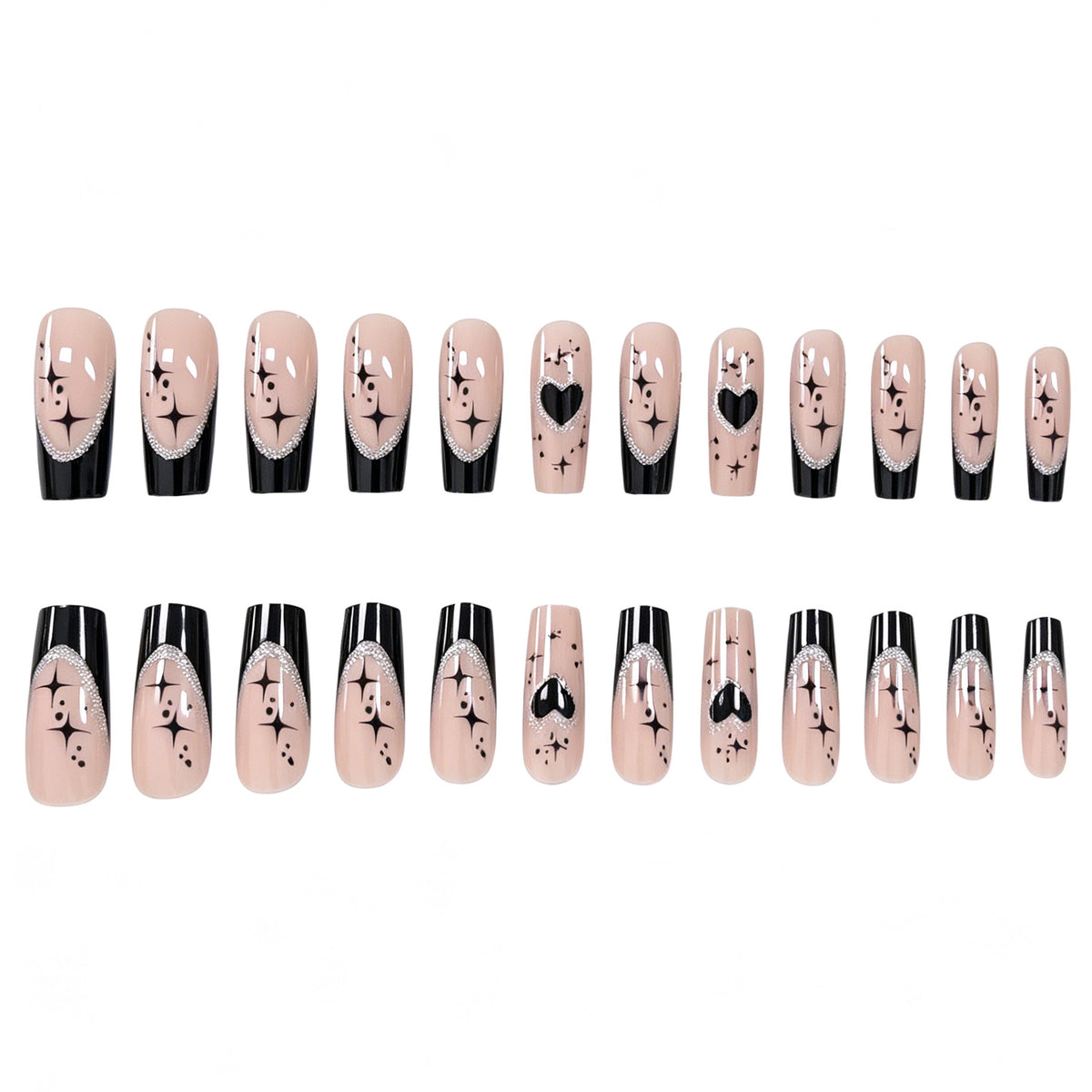 Elegante Herz-verzierte Nagelkunstverzierungen Brehn