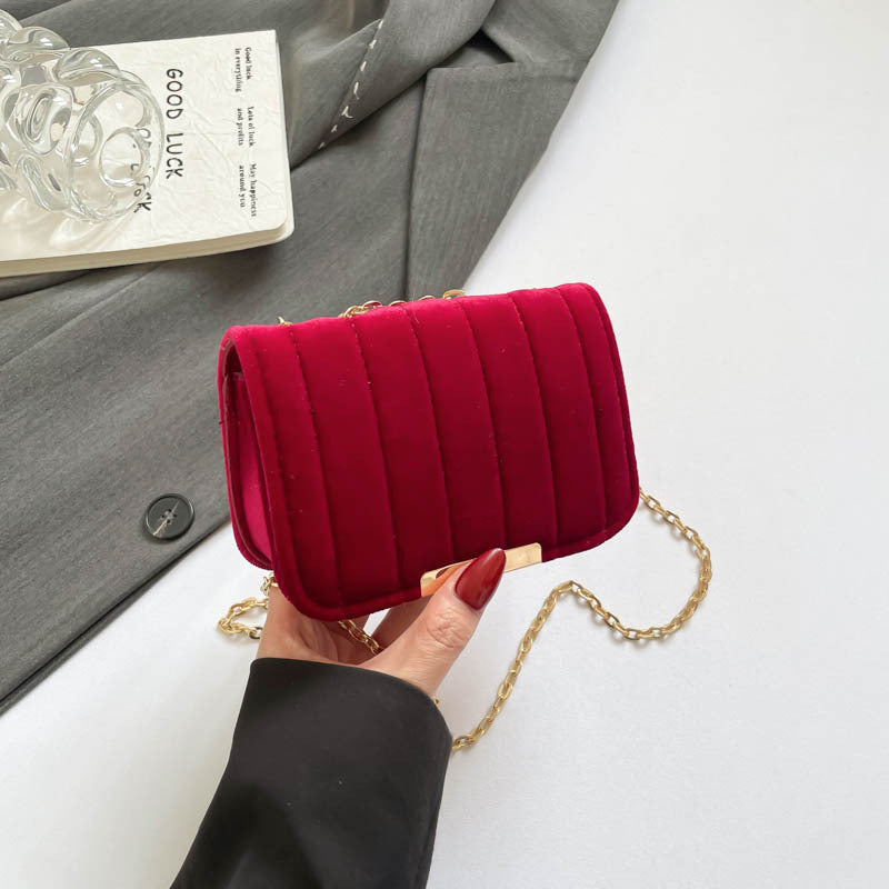 Elegante gesteppte Samt Umhängetasche Brehn