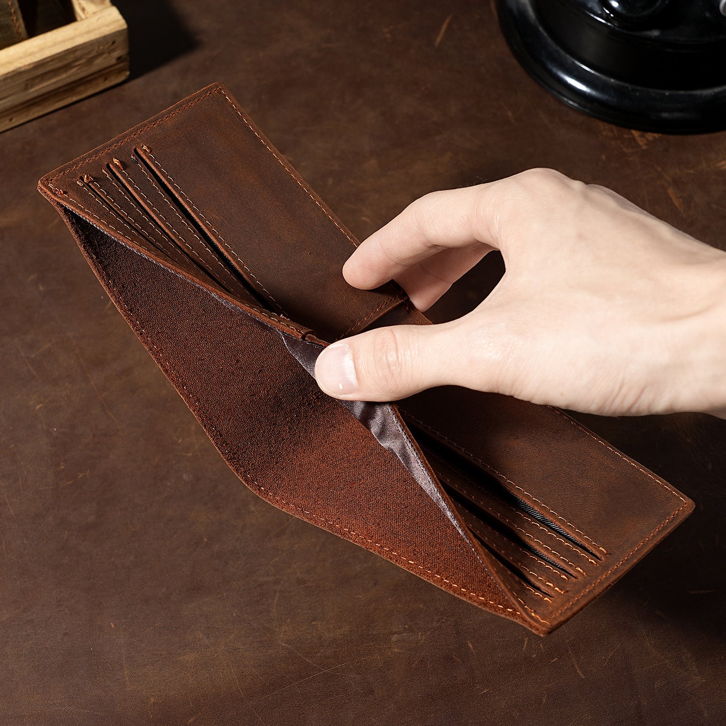 Premium Leder Bi-Fold Geldbörse  1787402536