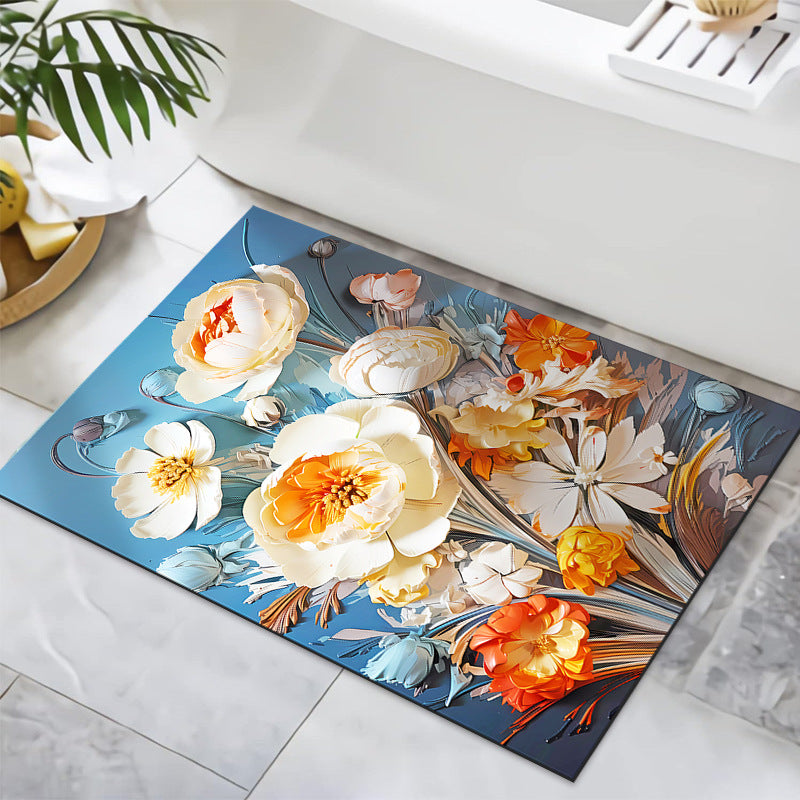 Strukturiertes florales Design Badmatte Brehn