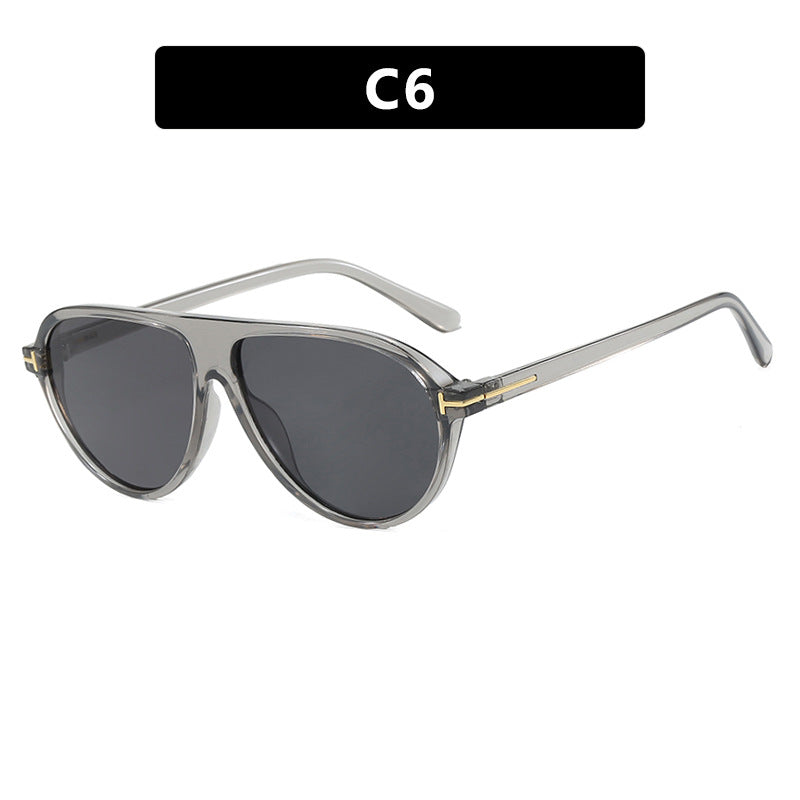 Damen trendige Oversized-Sonnenbrille mit elegantem Metallrahmen und UV-Schutz Brehn