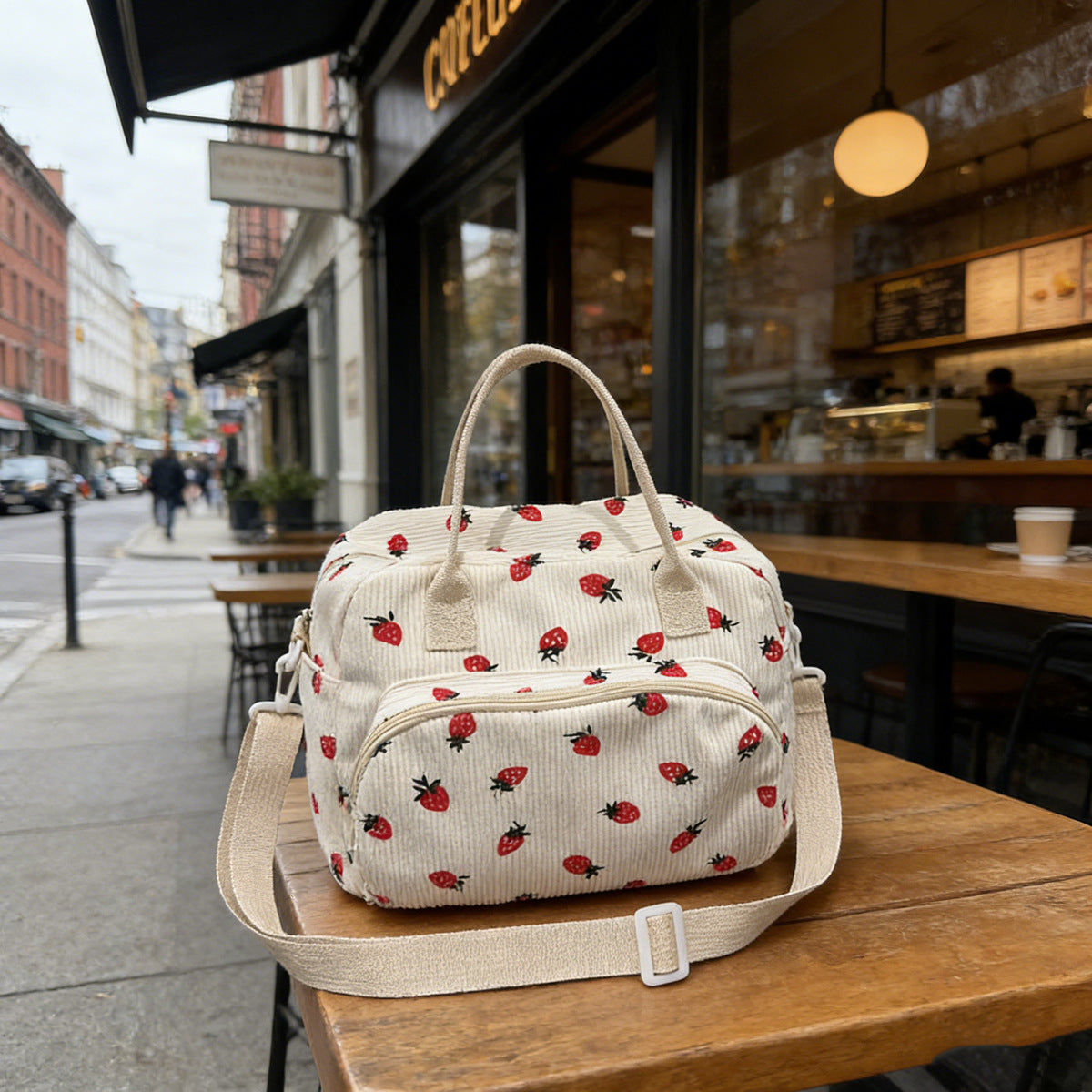Stylische Erdbeer-Print-Handtasche