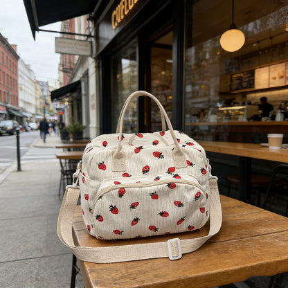 Stylische Erdbeer-Print-Handtasche