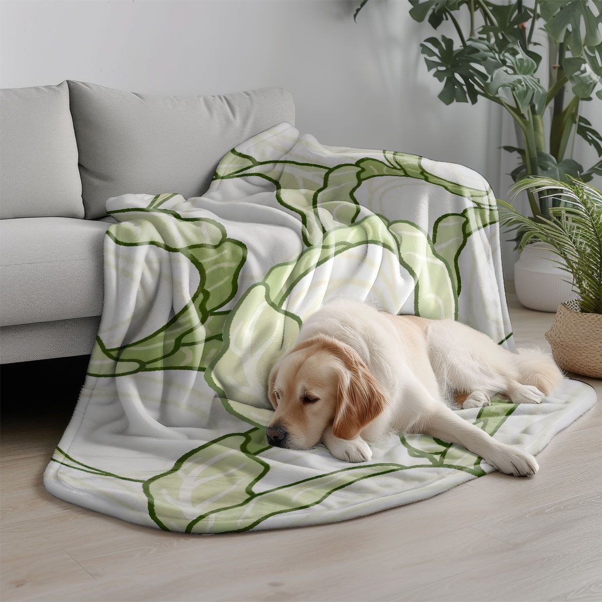 Cartoon-Kohl-Themen-Fleece-Decke