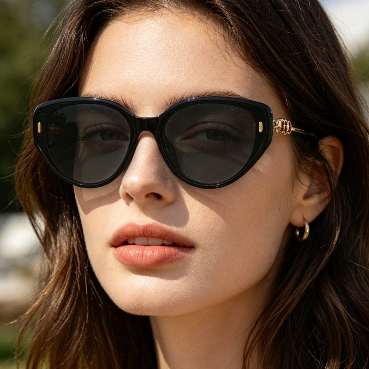 Damen Designer-Sonnenbrille mit filigranem Metallrahmen und außergewöhnlichem Cat-Eye-Design Brehn