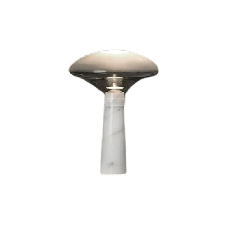 Zeitgenössische Marmor-Tischlampe mit elegantem Glasschirm