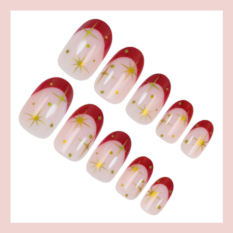 Kunstnagelset mit glamourösen Sternenmotiven und elegantem Farbverlauf Brehn