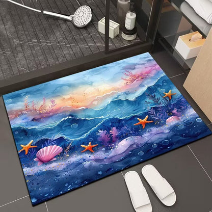 Reflektierender floraler Badematte