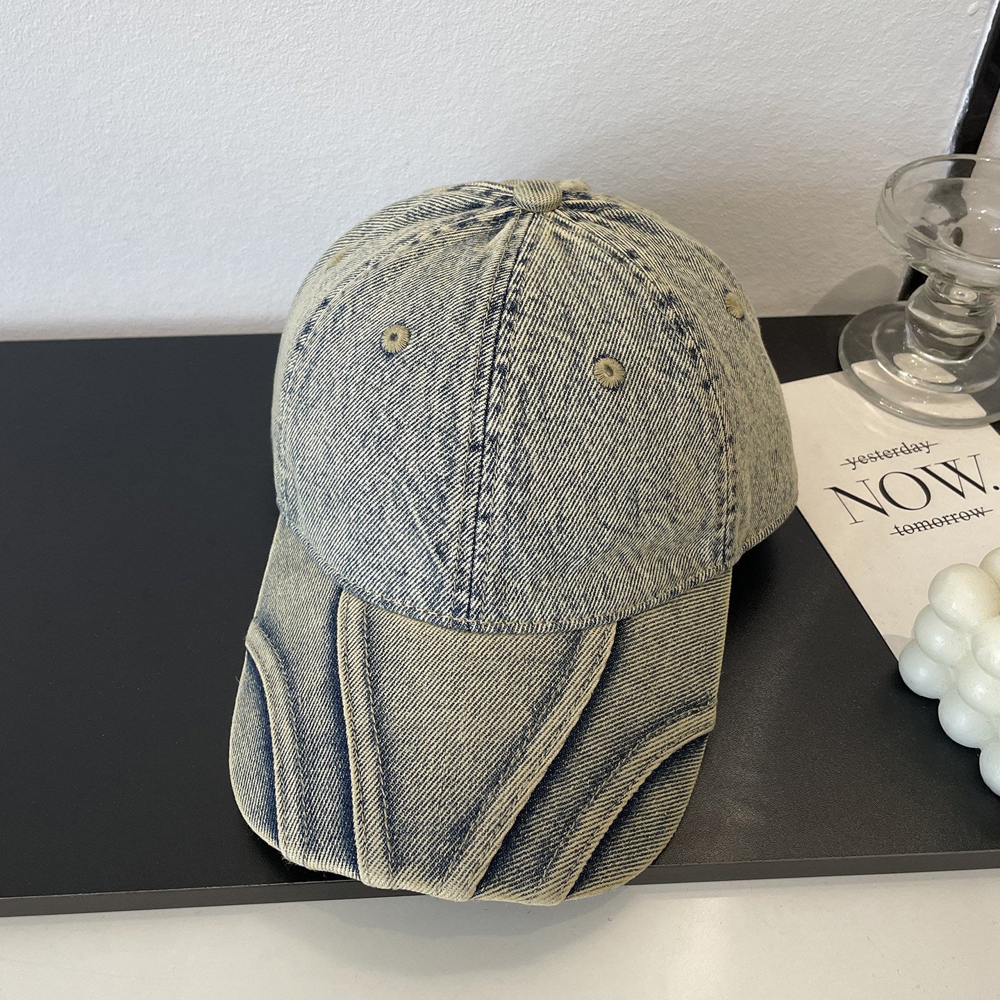 Frauen Vintage Zerrissene Denim Baseballmütze Brehn