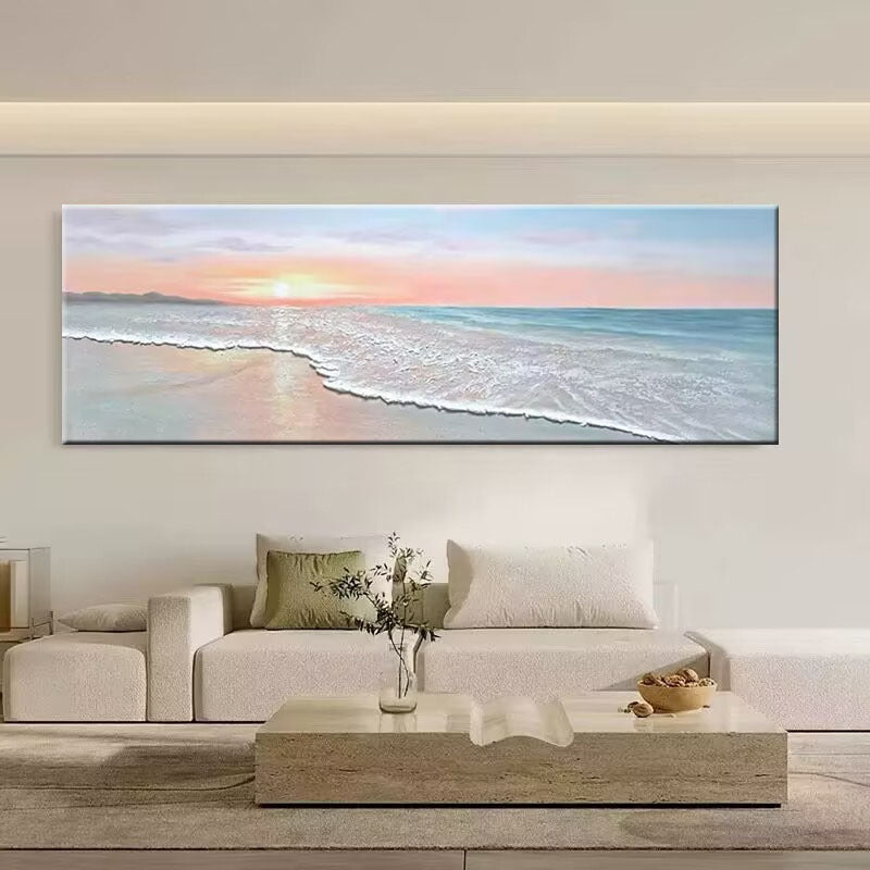 Großes Küsten Sonnenuntergang Leinwand Kunstwerk