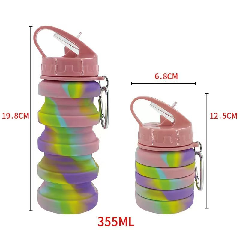 Damen Faltbare Silikon Trinkflasche mit Karabiner Brehn