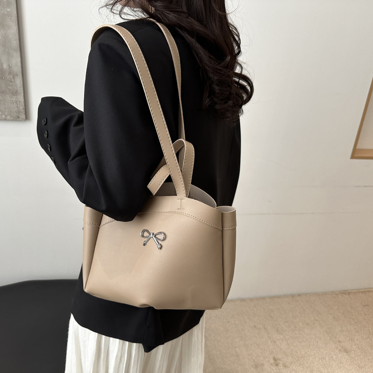 Elegante Bogen-Akzent Handheld Tote Bag Brehn