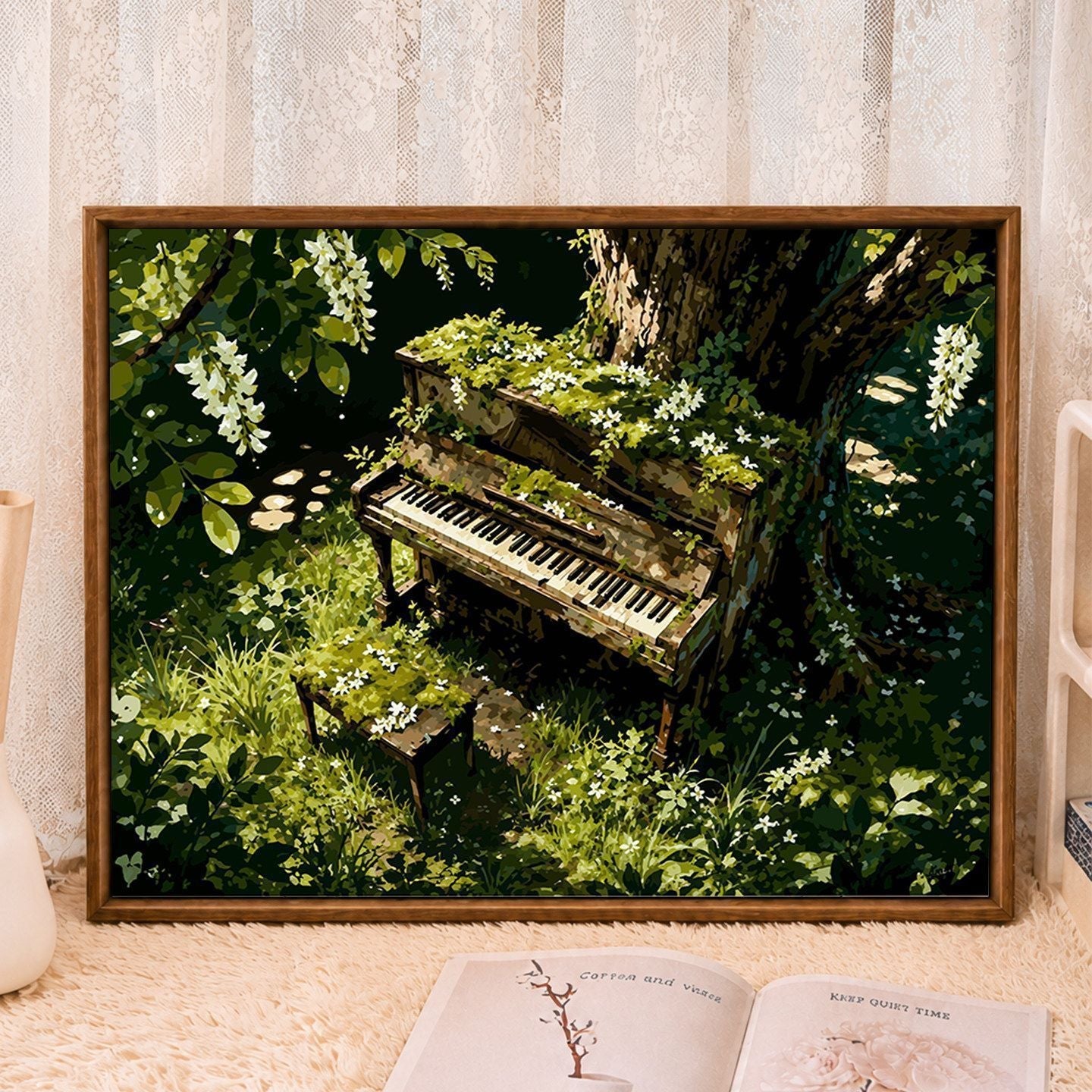 Rustikale Klavier-Themen Wandkunst Leinwand Brehn