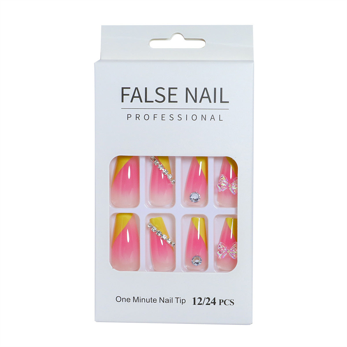 Dekorativer Press-On-Nagelset mit 3D-Akzenten Brehn