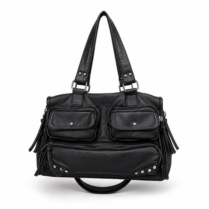 Multitaschen-Leder-Satteltasche