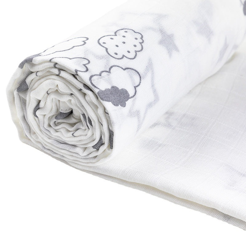 Weiches Musselin Babydecke mit Sterne und Wolken Druck Brehn