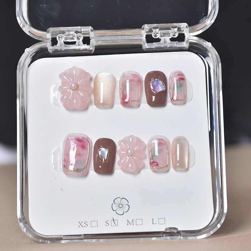 Dekorativer Floral Press-On Nagelset Brehn