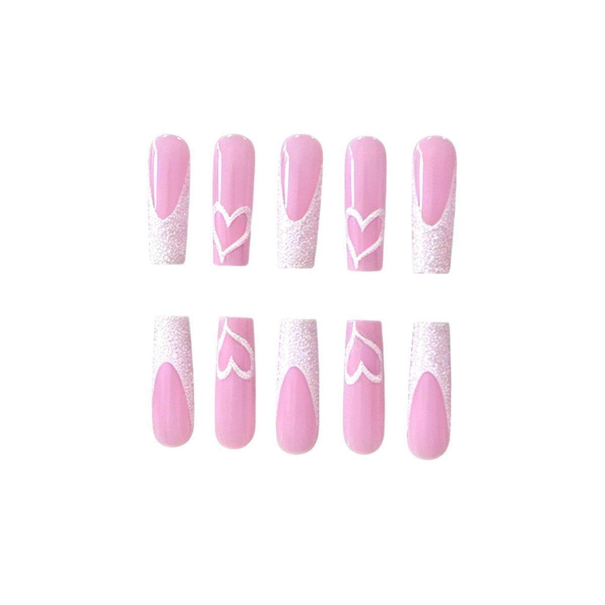 Glamourös Herz Design Acryl Nagelverlängerungen Brehn