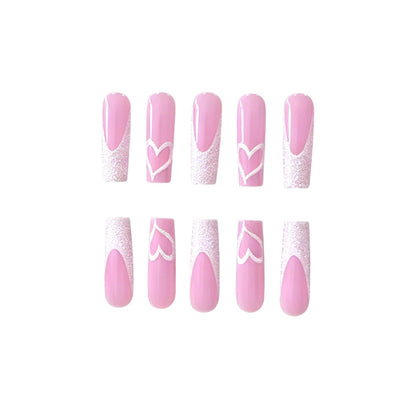 Glamourös Herz Design Acryl Nagelverlängerungen Brehn